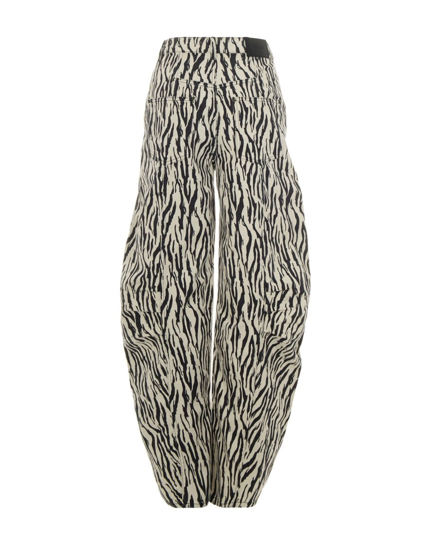 Rotate Black Printed Cargo Trousers