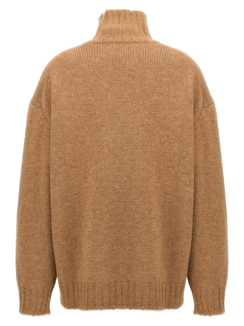Jil Sander Alpaca Blend Turtleneck Sweater With High Neck And Long Cuffed Sleeves