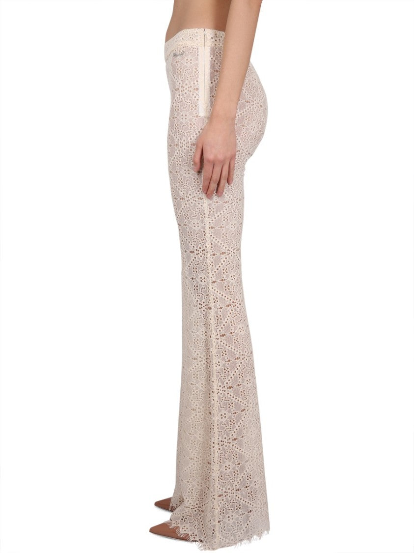 Dsquared2 Flared Pants With Intricate All-Over Embroidery