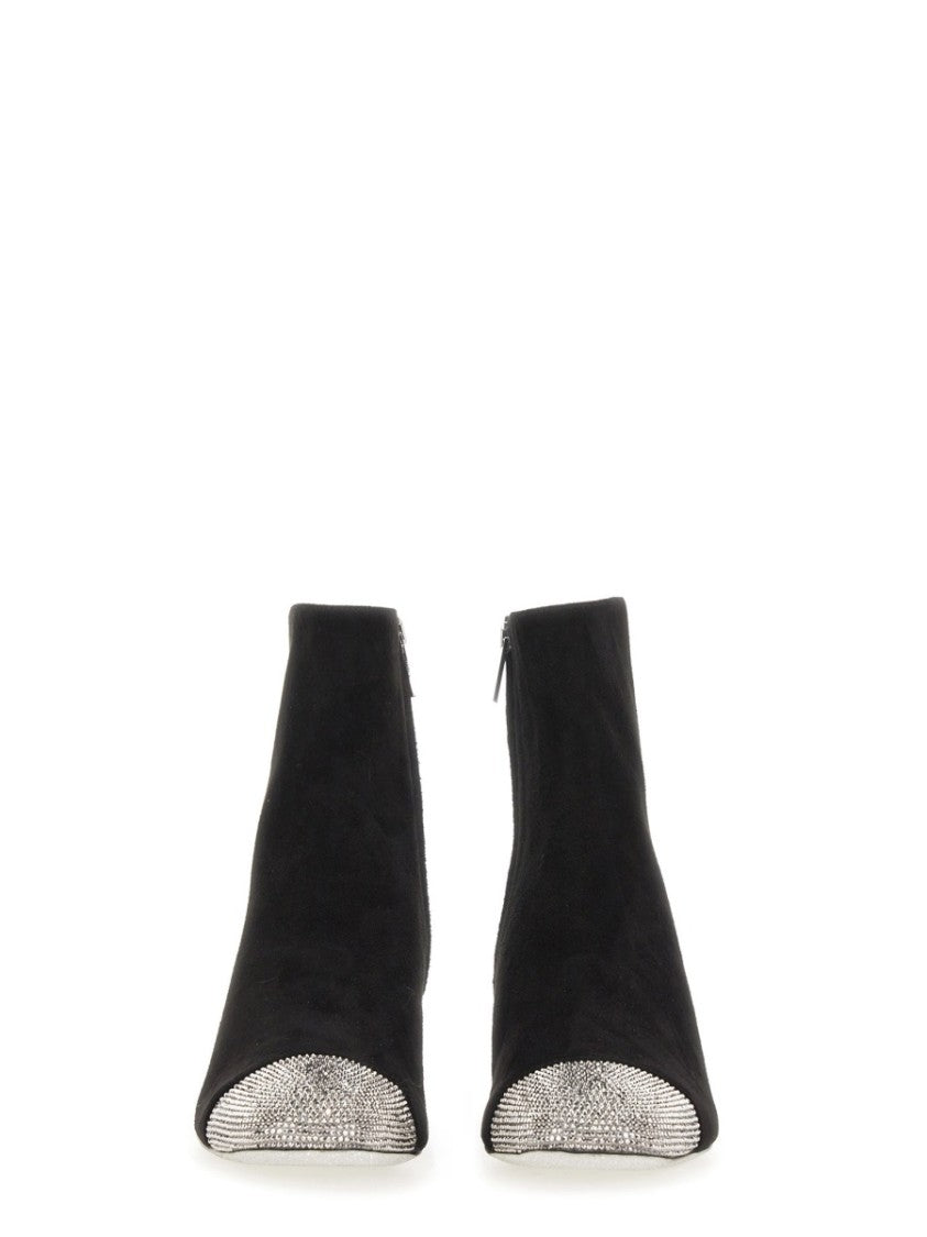 René Caovilla Rhinestone-Embellished Ankle Boots