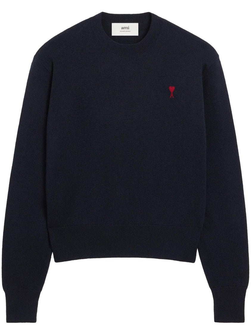 Ami Cotton Knit Sweater With Soft Texture
