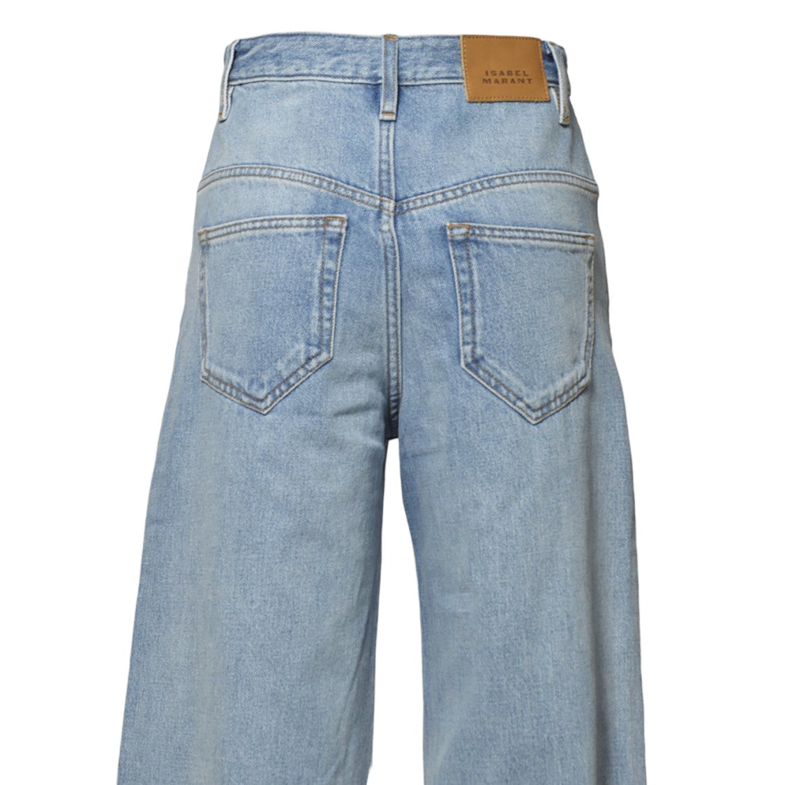 Isabel Marant Lemony Blue Denim Wide-Leg Jeans