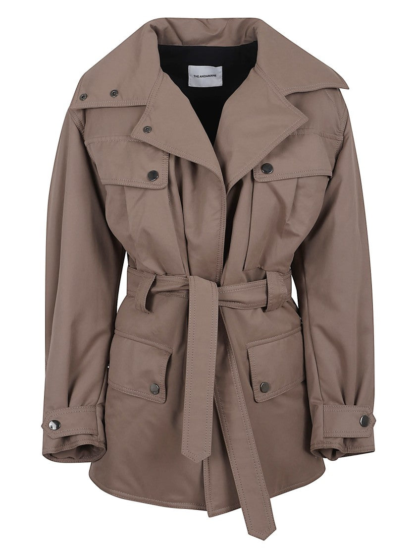 The Andamane Oversized Military-Inspired Jacket With Structured Fit