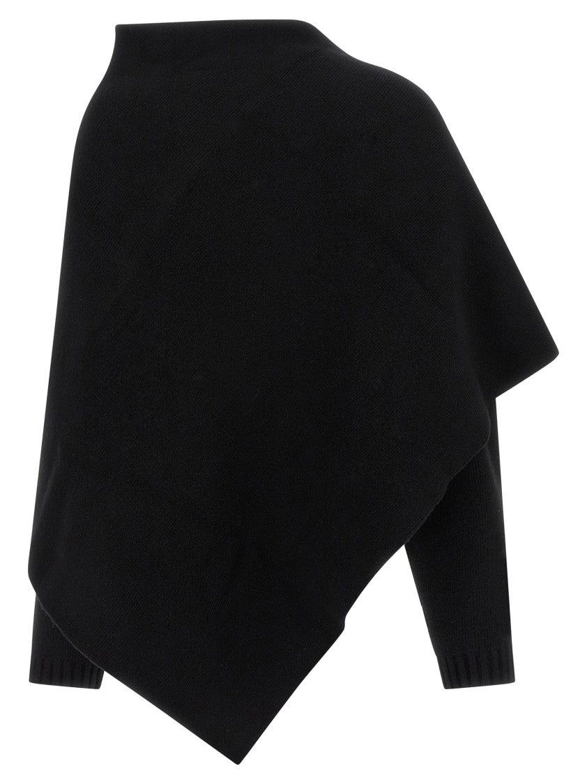 Alberta Ferretti Cropped Shawl Cardigan In Merino Wool