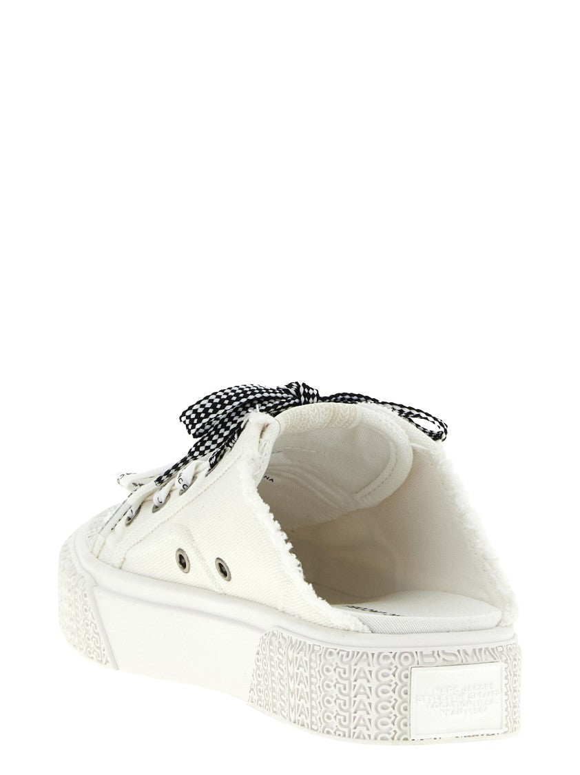 Marc Jacobs Slide-In Sneakers With Monogram-Textured Midsole And Frayed Edges