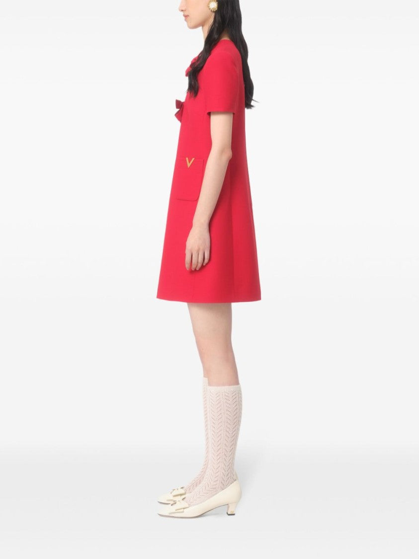 Valentino Red Silk Crepe Couture Dress