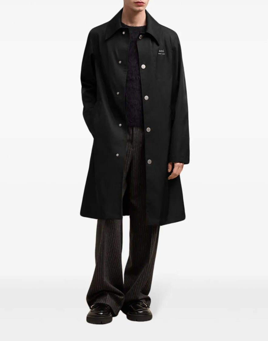 Ami Technical Twill Logo Raincoat