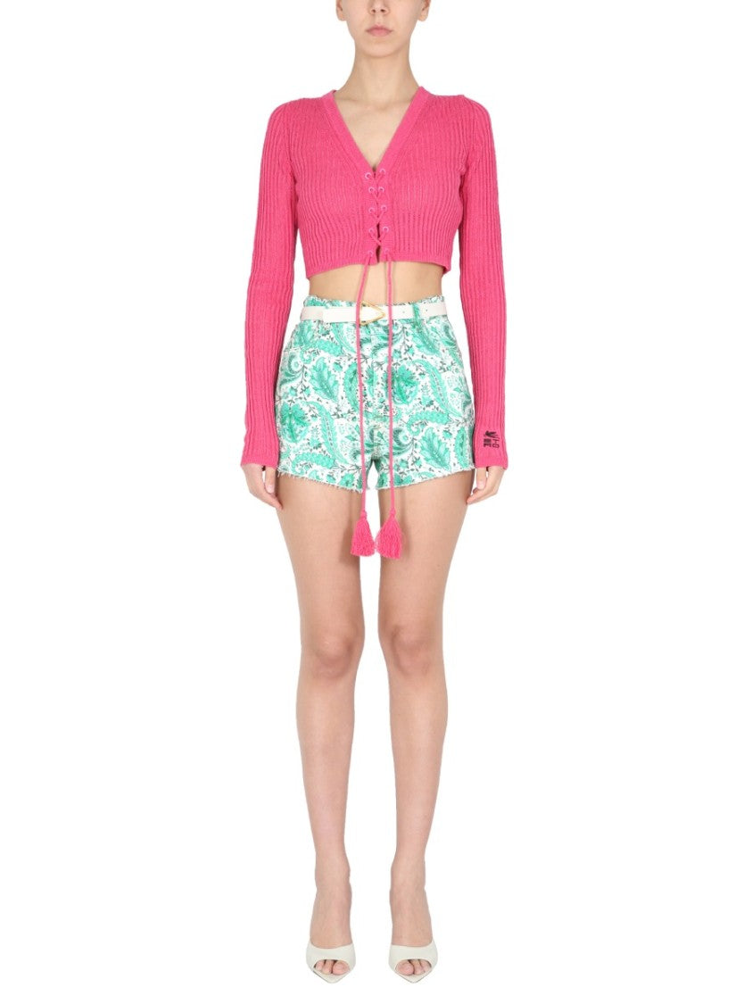 Etro Ribbed V-Neck Knit Sweater