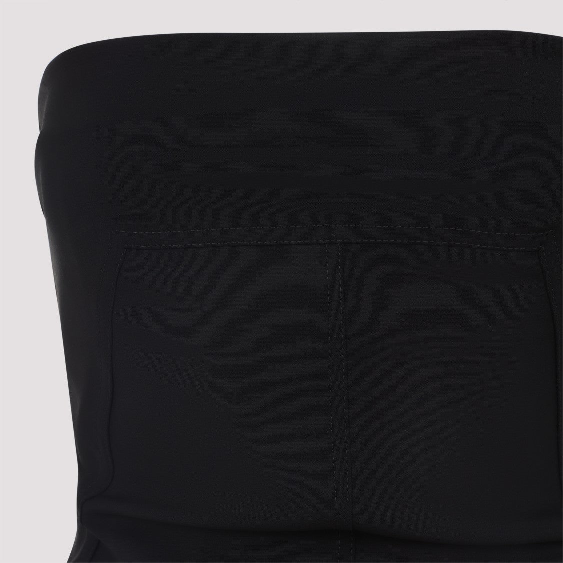 Rick Owens Strapless Black Top With Fitted Bodice And Flared Hem