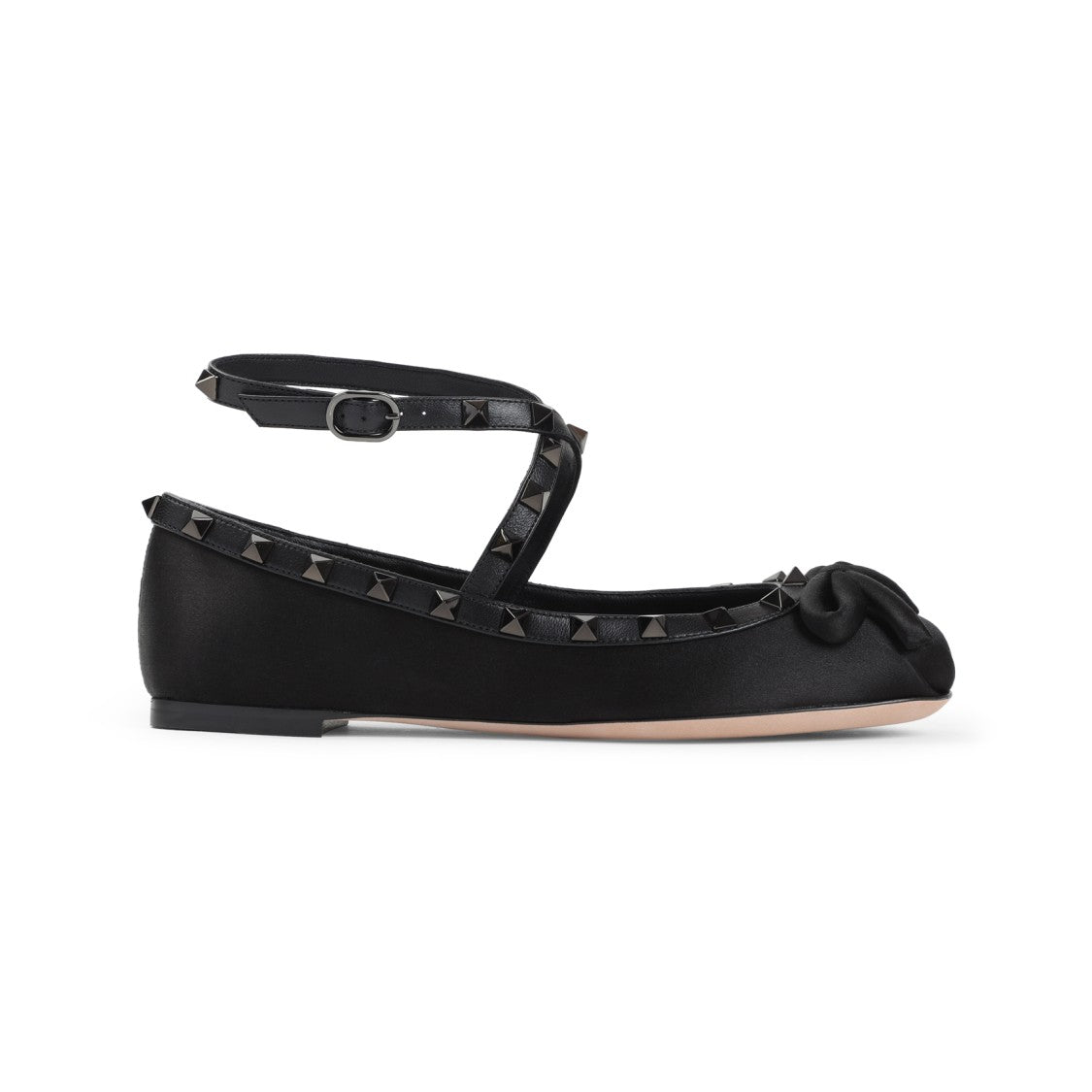 Valentino Garavani Black Satin Ballerinas