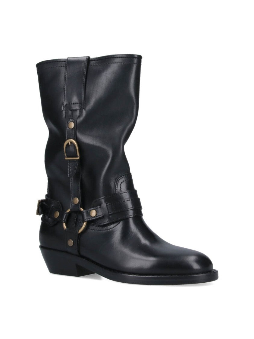 Isabel Marant "Heiko" Leather Ankle Boots – Black