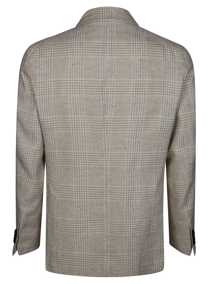 Tagliatore Slim-Fit Single-Breasted Plaid Jacket With Notch Lapels
