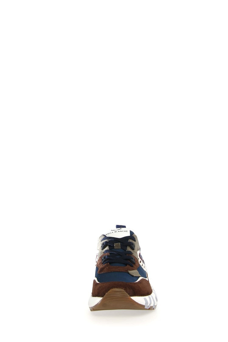 Voile Blanche Layered Mesh And Leather Sneakers