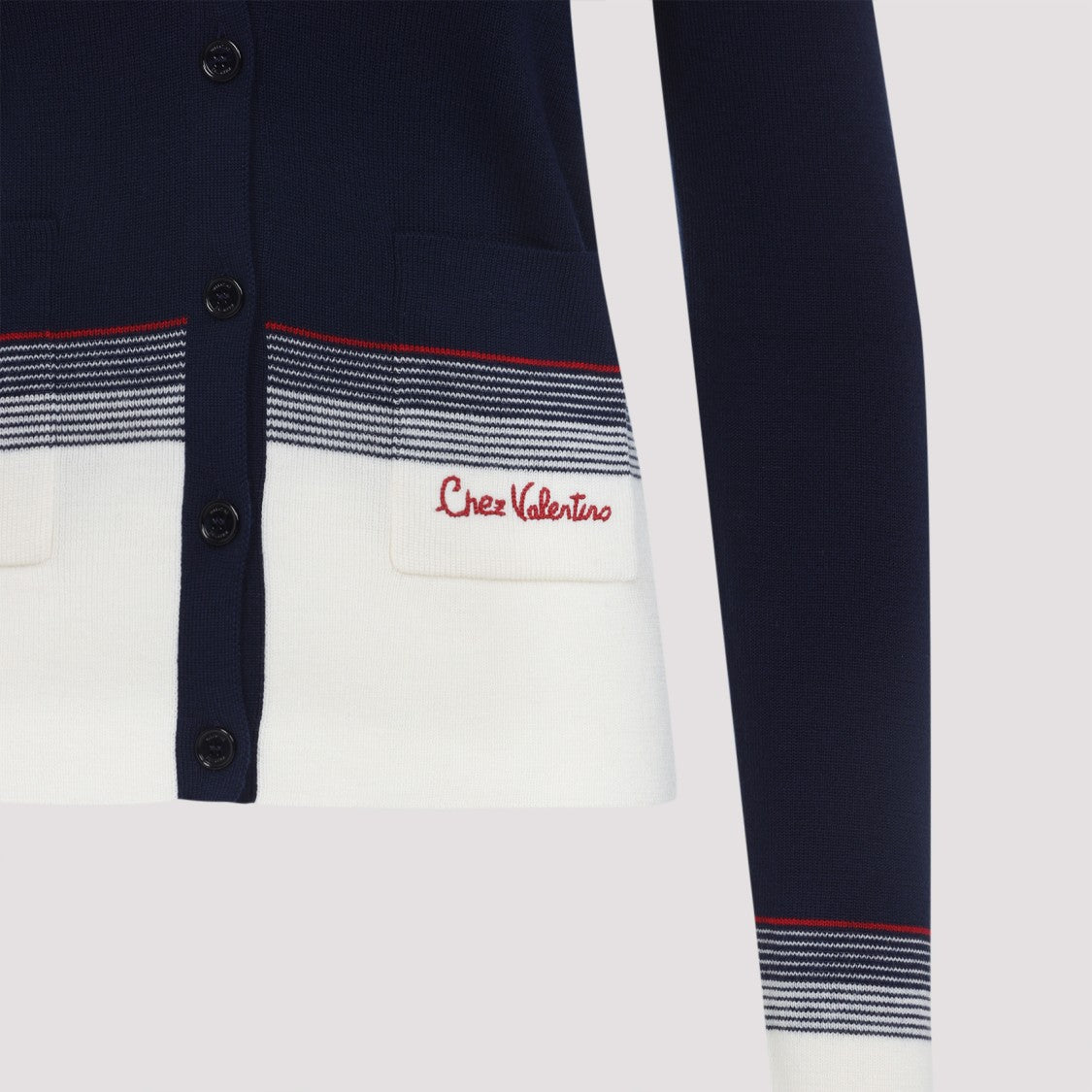 Valentino Navy-Blue Virgin Wool Cardigan