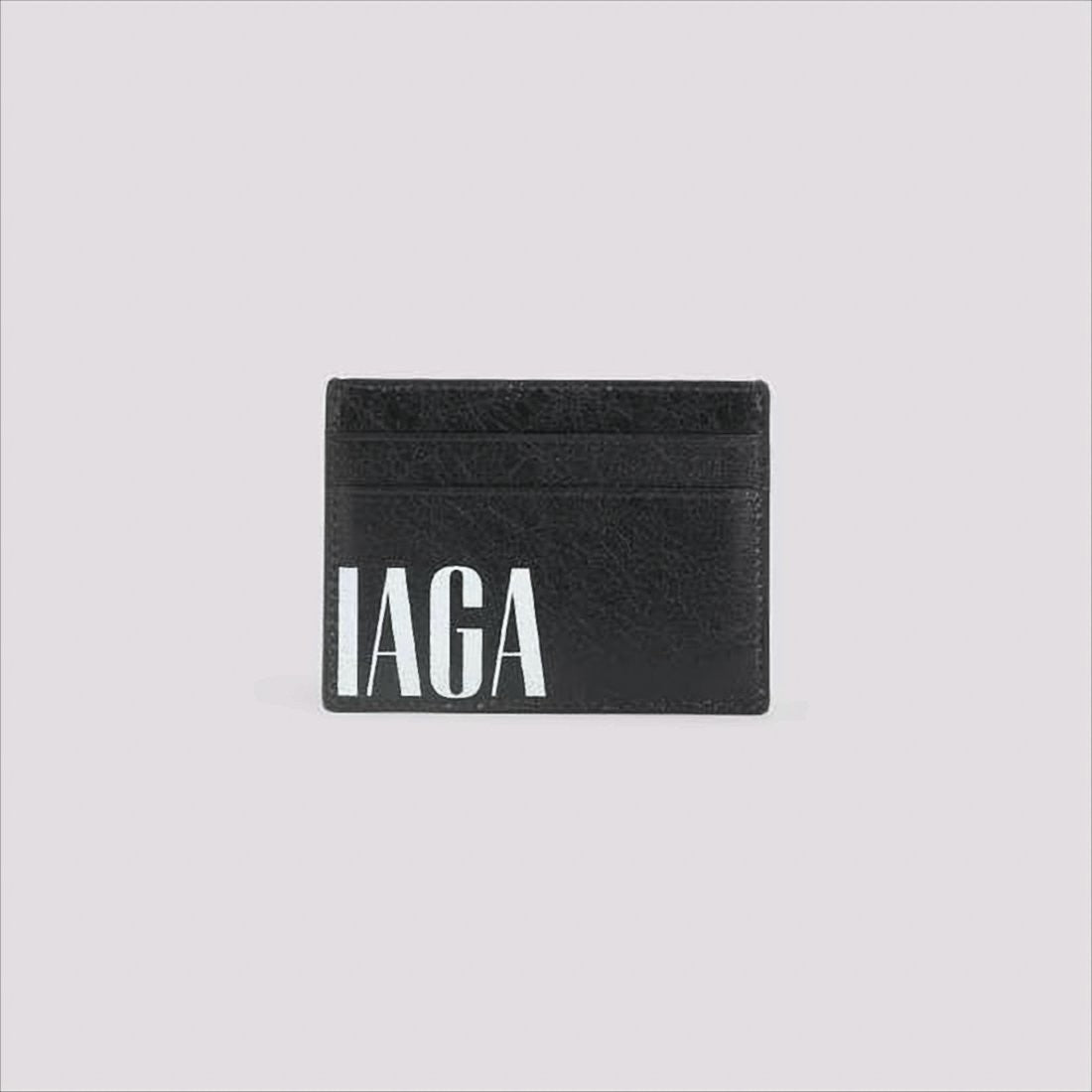 Balenciaga Lambskin Cardholder With Bold Logo And Texture