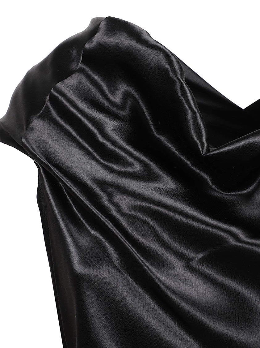 Alberta Ferretti Black Dress With Draped Detail