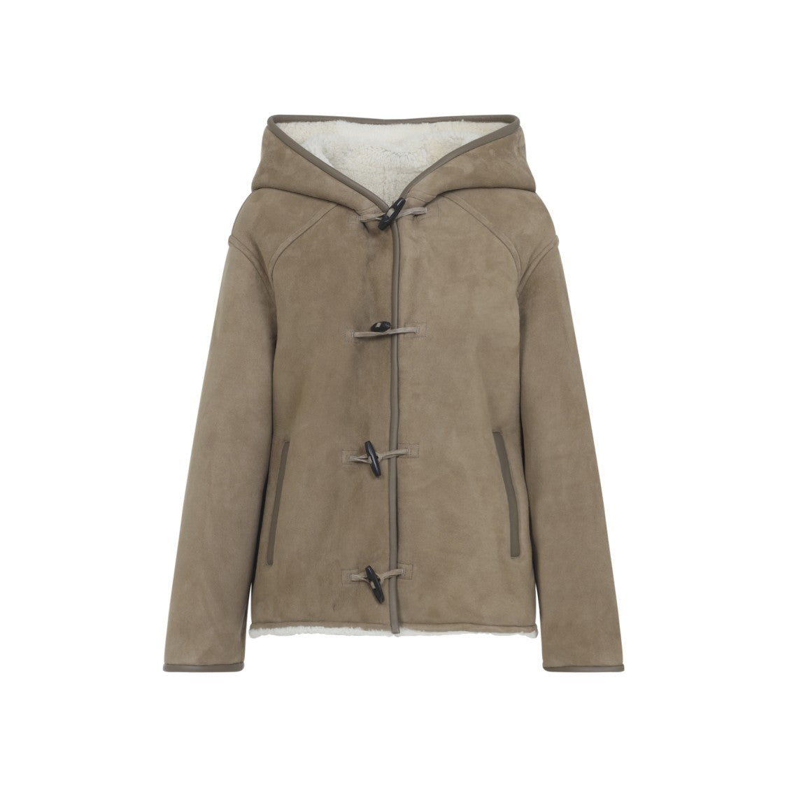 Yves Salomon Beige Suede Lamb Jacket With Shearling Lining
