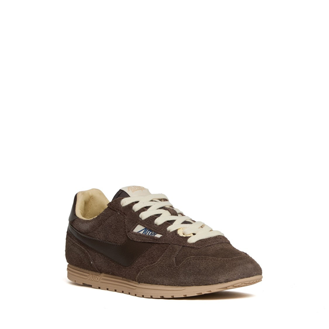 Autry Windspin Low Suede Sneakers, Ebony Leather
