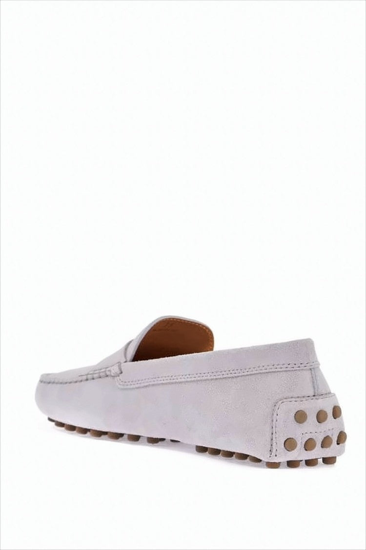 Tod's Suede Loafer With Penny Strap And Rubber Grips