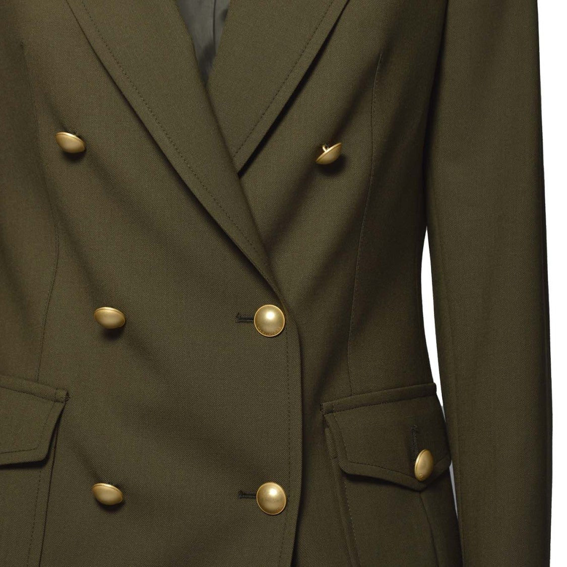 Tagliatore Heather Military Green Wool Twill Jacket