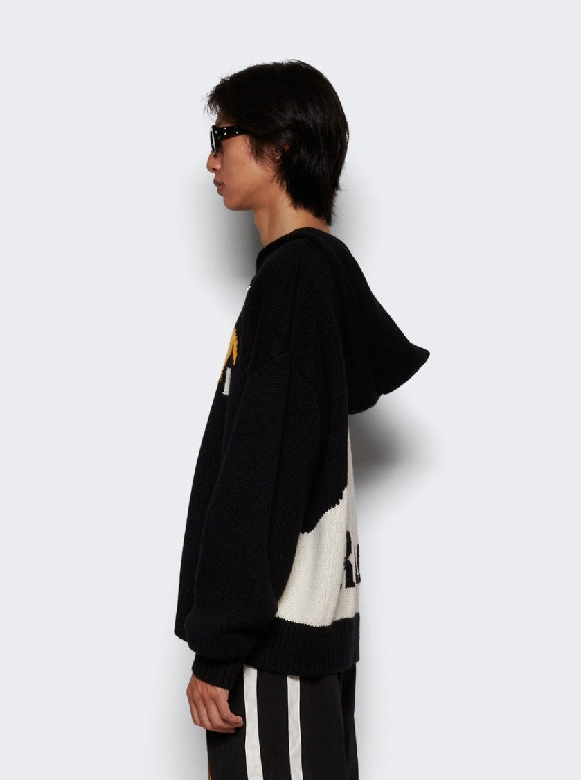 Rhude Moonlight Knit Zip-Up Hoodie Black