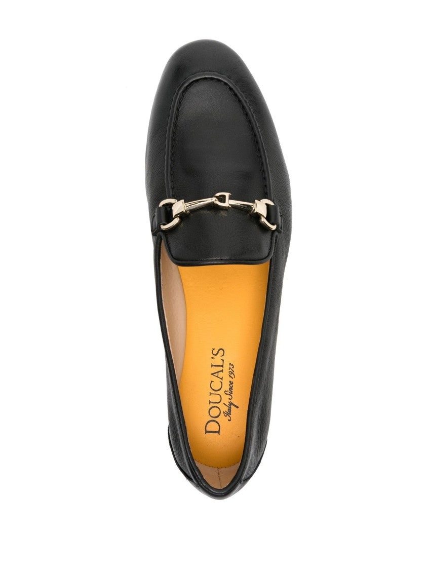 Doucal's Beige Closed-Toe Loafers With Metallic Bit Detail