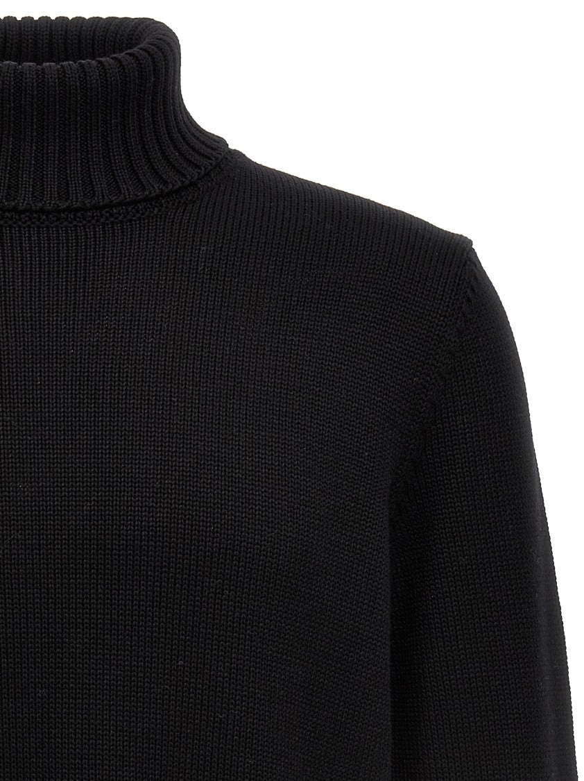 Zanone Ribbed Turtleneck Sweater In 100% Virgin Wool