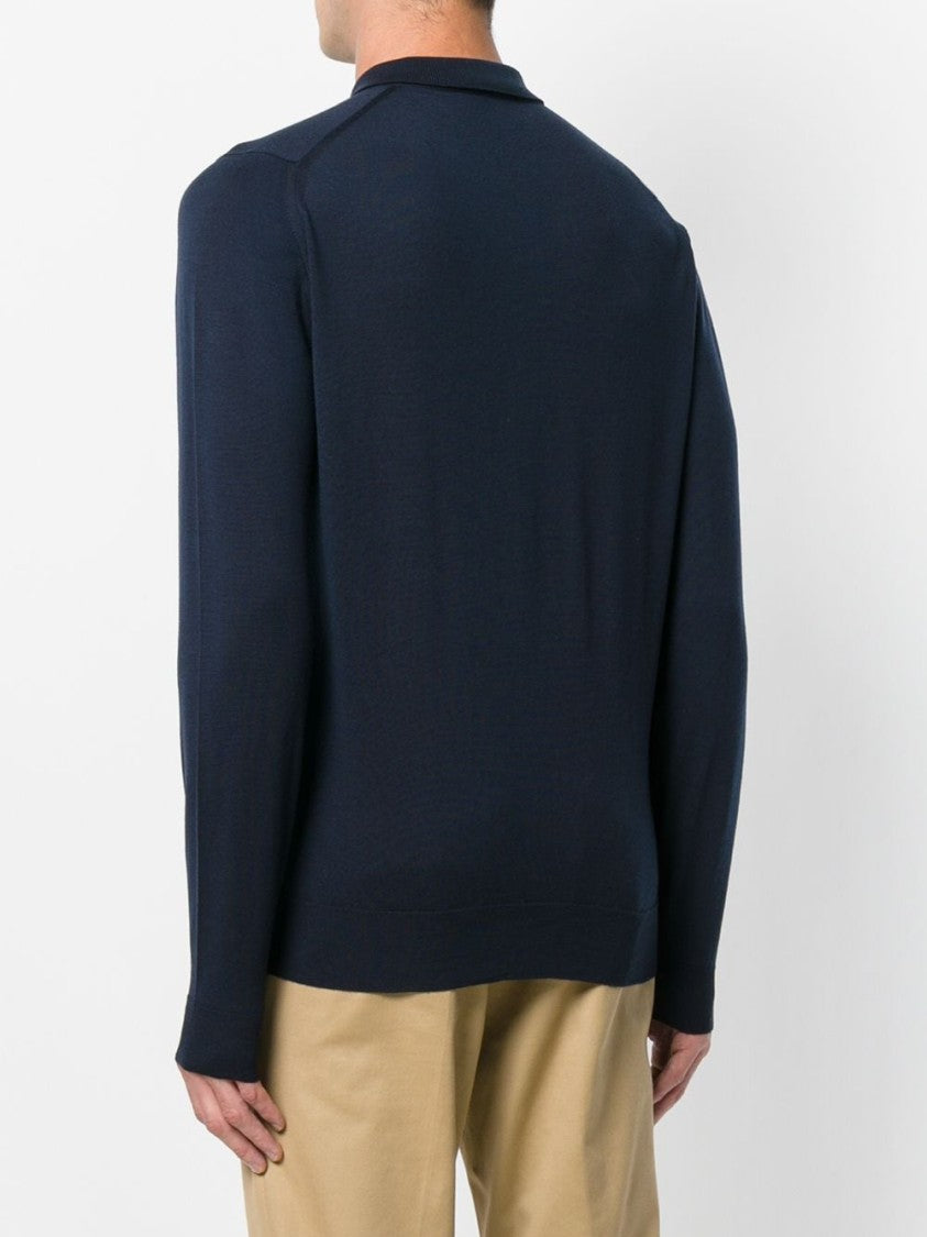 John Smedley Midnight Blue Merino Polo Shirt
