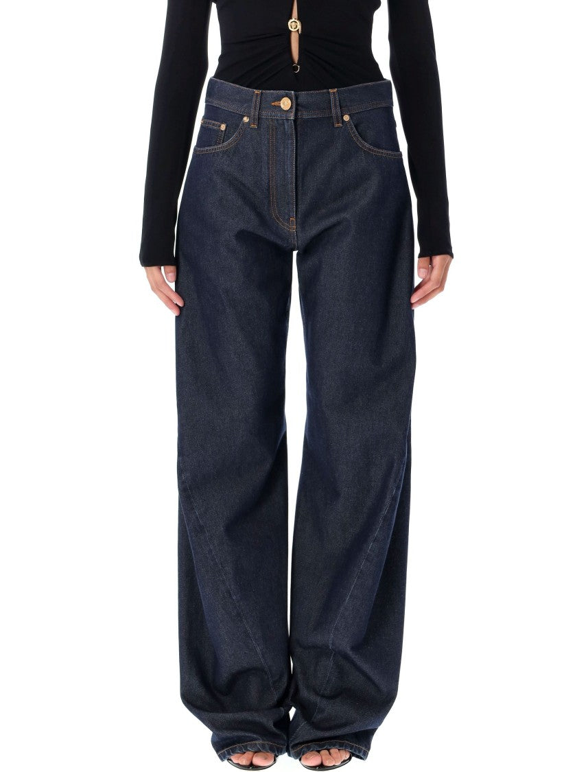 Versace Wide-Leg High-Waist Denim Jeans