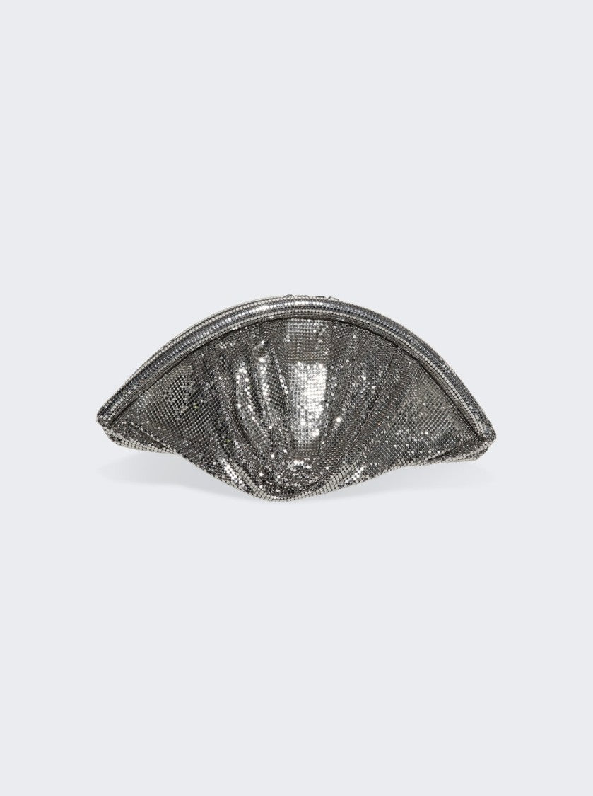 Rabanne Mesh Pochette Large Evening Clutch Silver