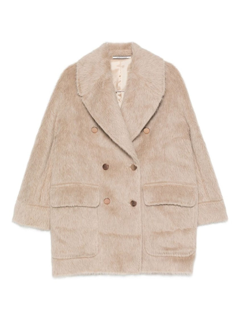 Tagliatore Double-Breasted Alpaca-Wool Blend Coat With Wide Lapels
