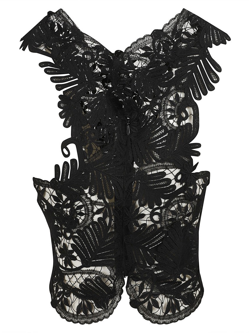 Ermanno Scervino Floral Lace Layered Top