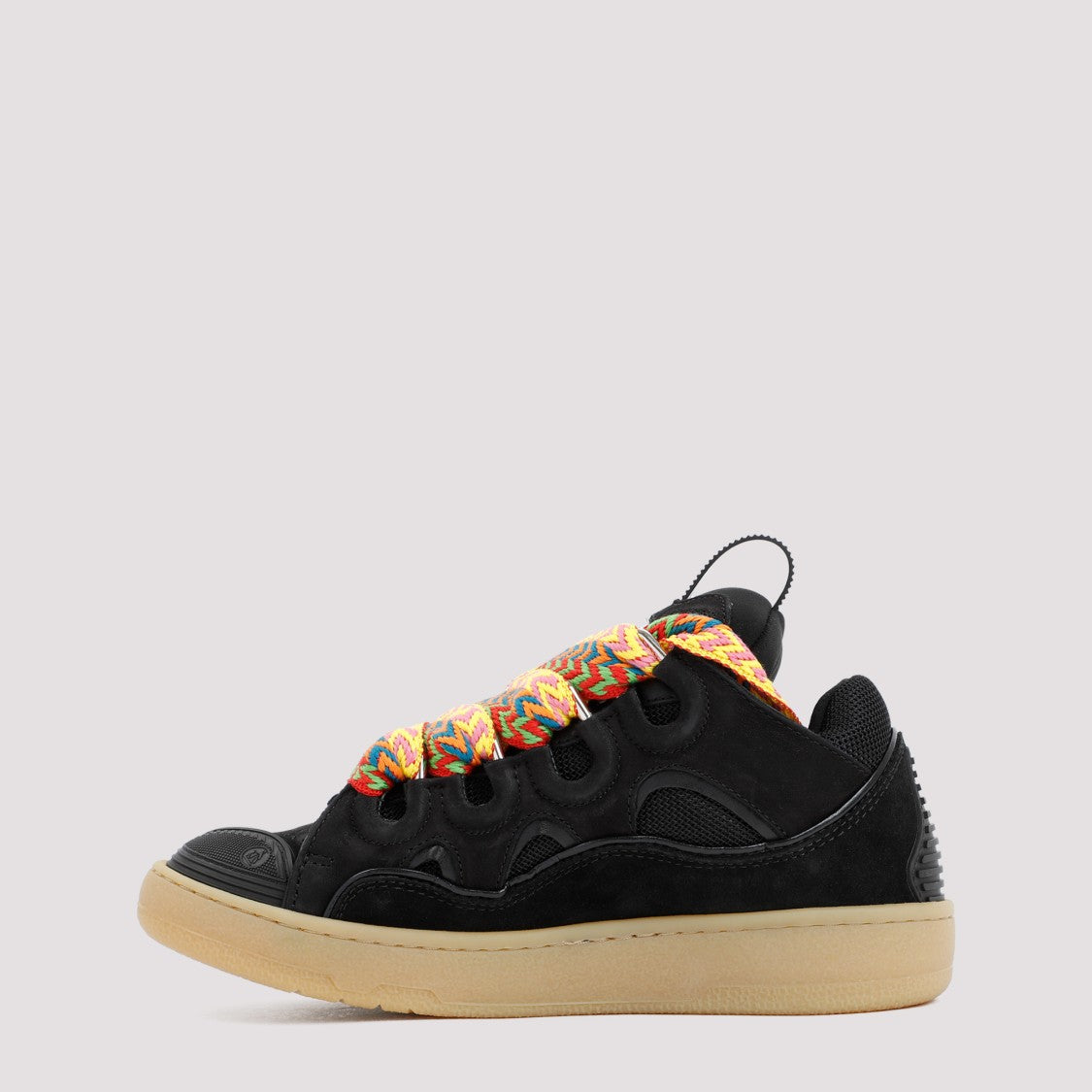 Lanvin Curb Sneakers With Multicolor Lace-Up Detail