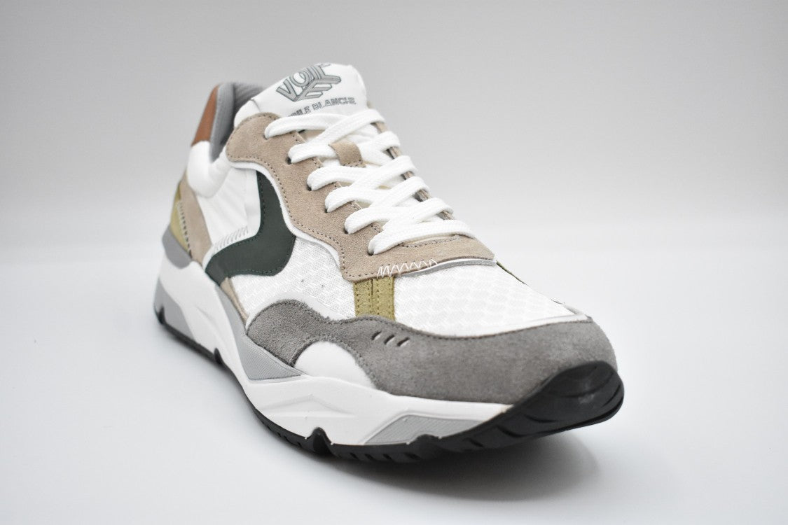 Voile Blanche Lace-Up Sneakers With Suede