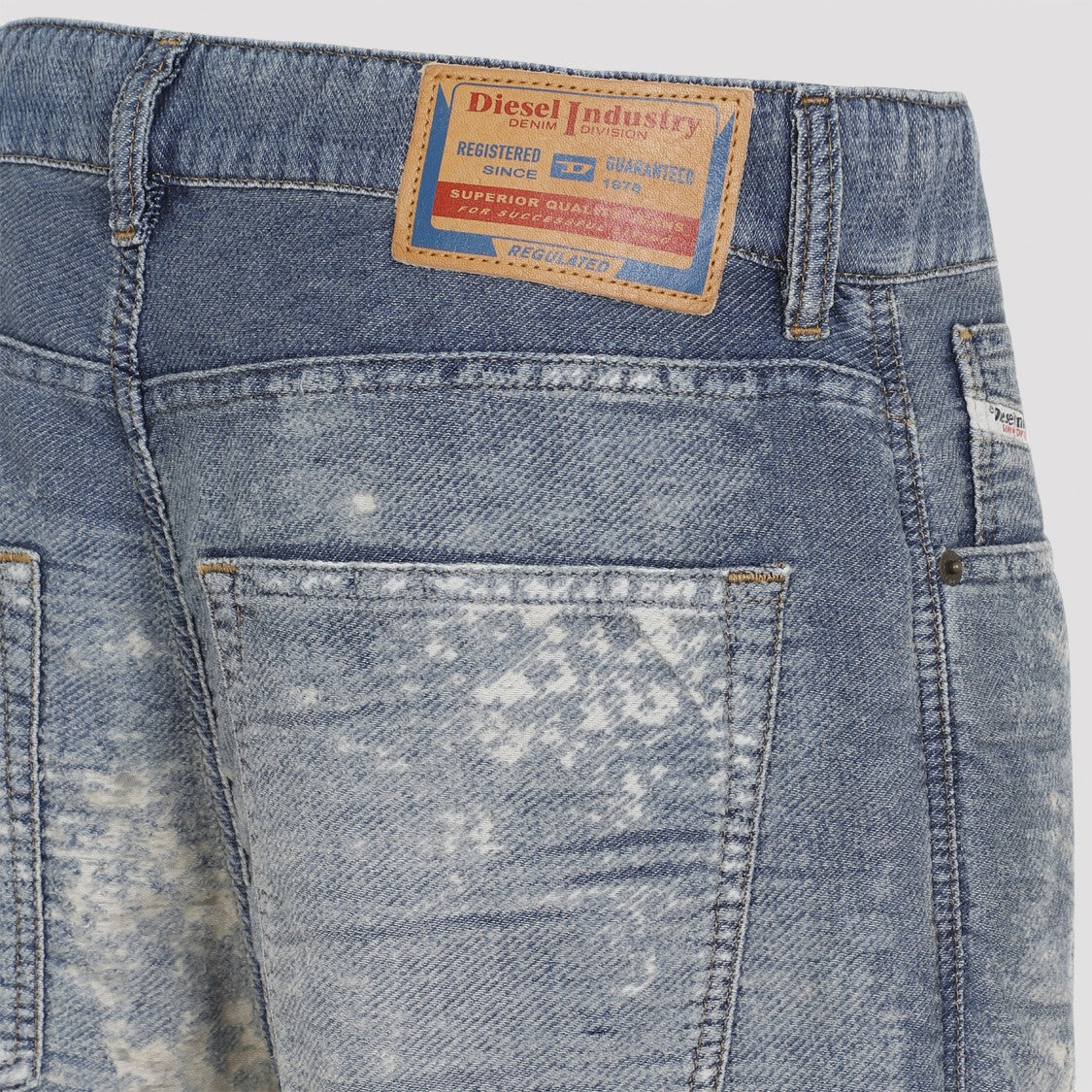 Diesel Wide-Leg Jeans With Distressed Finish And Cotton Blend