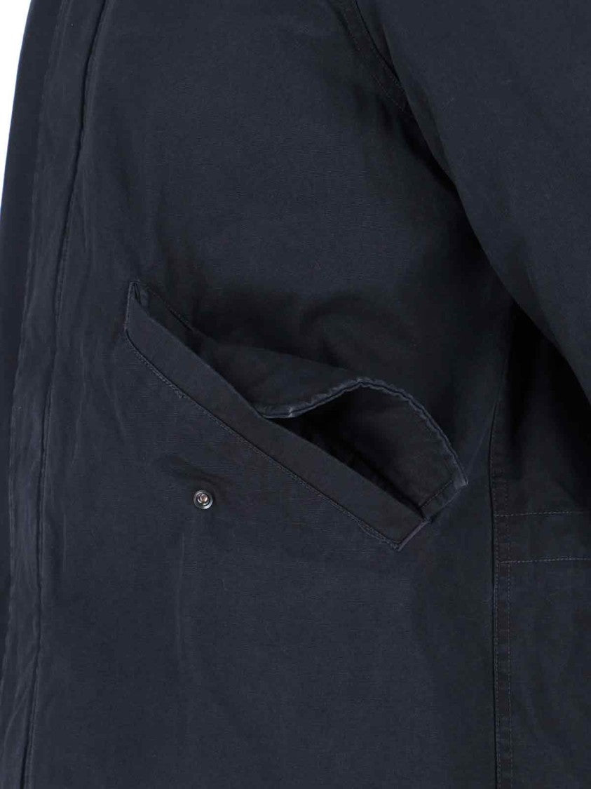 Aspesi Structured Black Jacket With Stand Collar