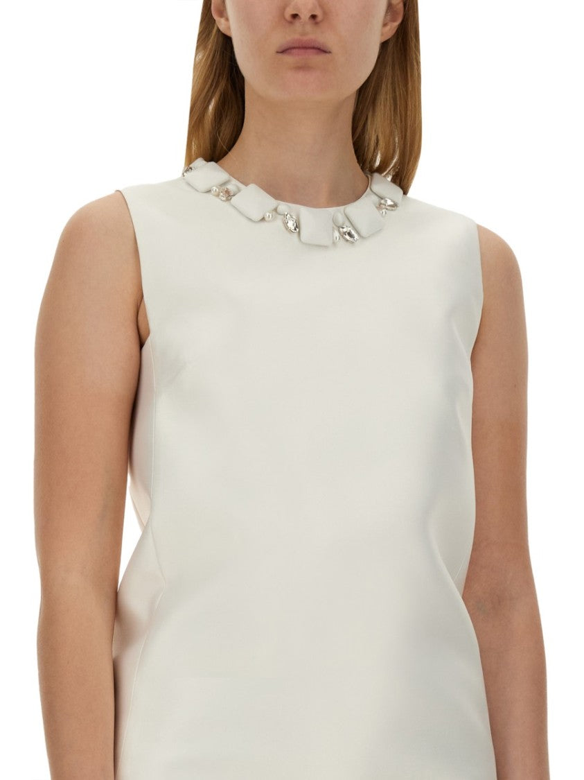 Versace Mini Duchesse Dress With Crystals