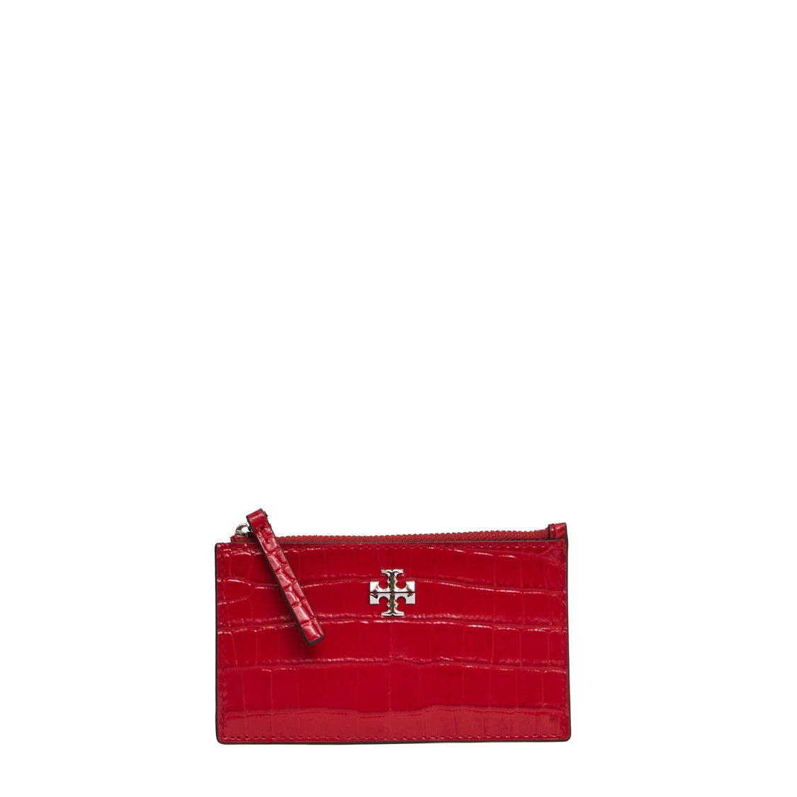 Tory Burch Kira Crocodile Effect Zip Around Card Holder