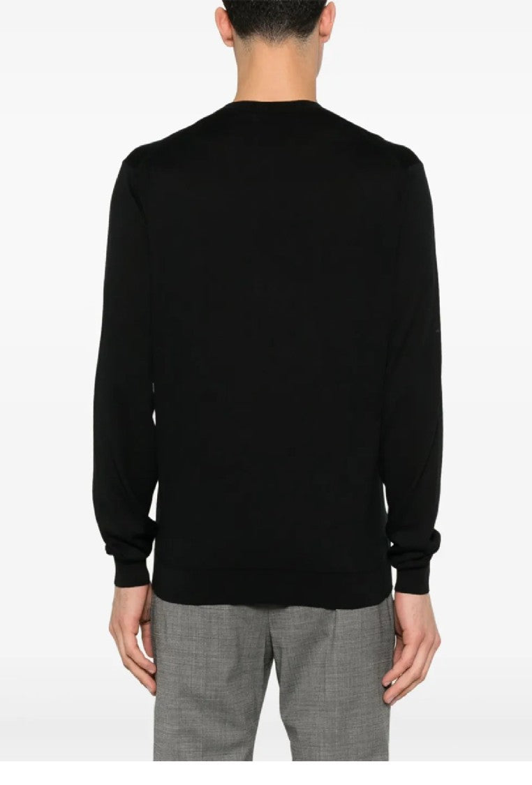 Lardini Classic Black Crew Neck Sweater