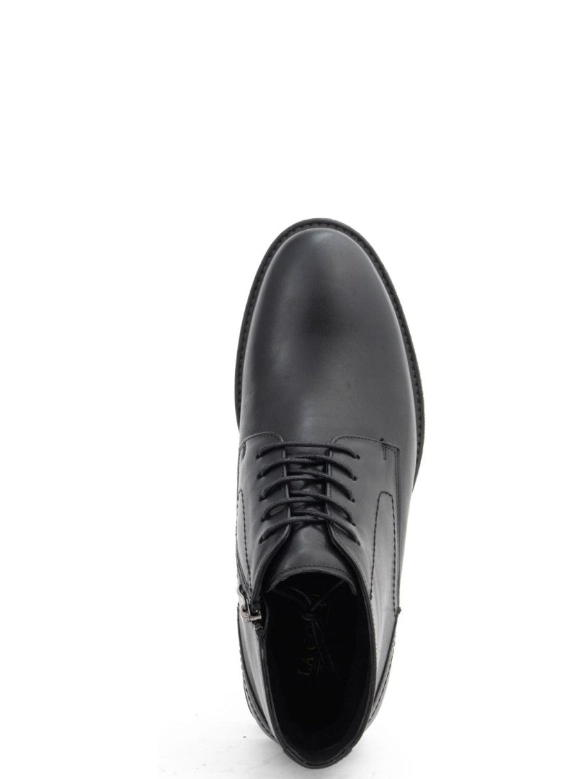 La Conte Lace-Up Leather Ankle Boots With Fur Lining