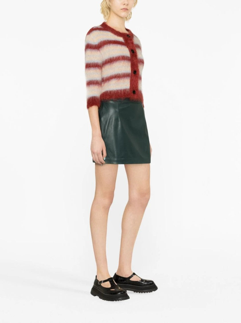 Marni High-Waist Mini Leather Skirt