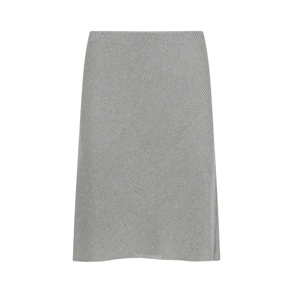 Miu Miu A-Line Midi Skirt With Diagonal Ribbed Texture