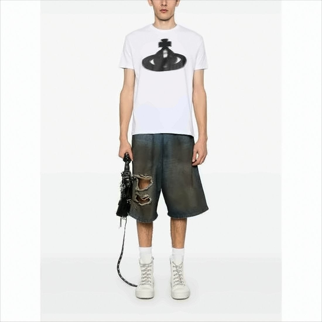 Vivienne Westwood Relaxed Fit Graphic Emblem White T-Shirt