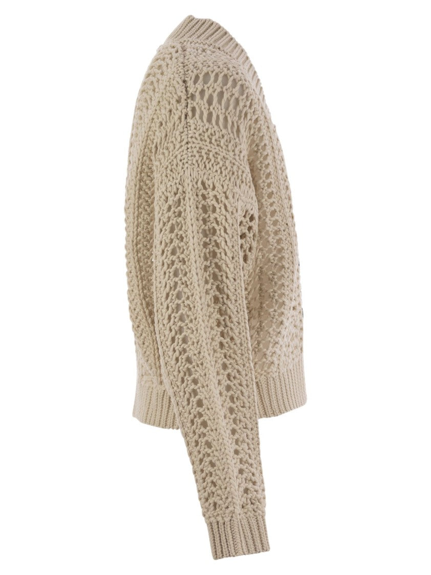 Brunello Cucinelli Ribbed Cotton Net Cardigan