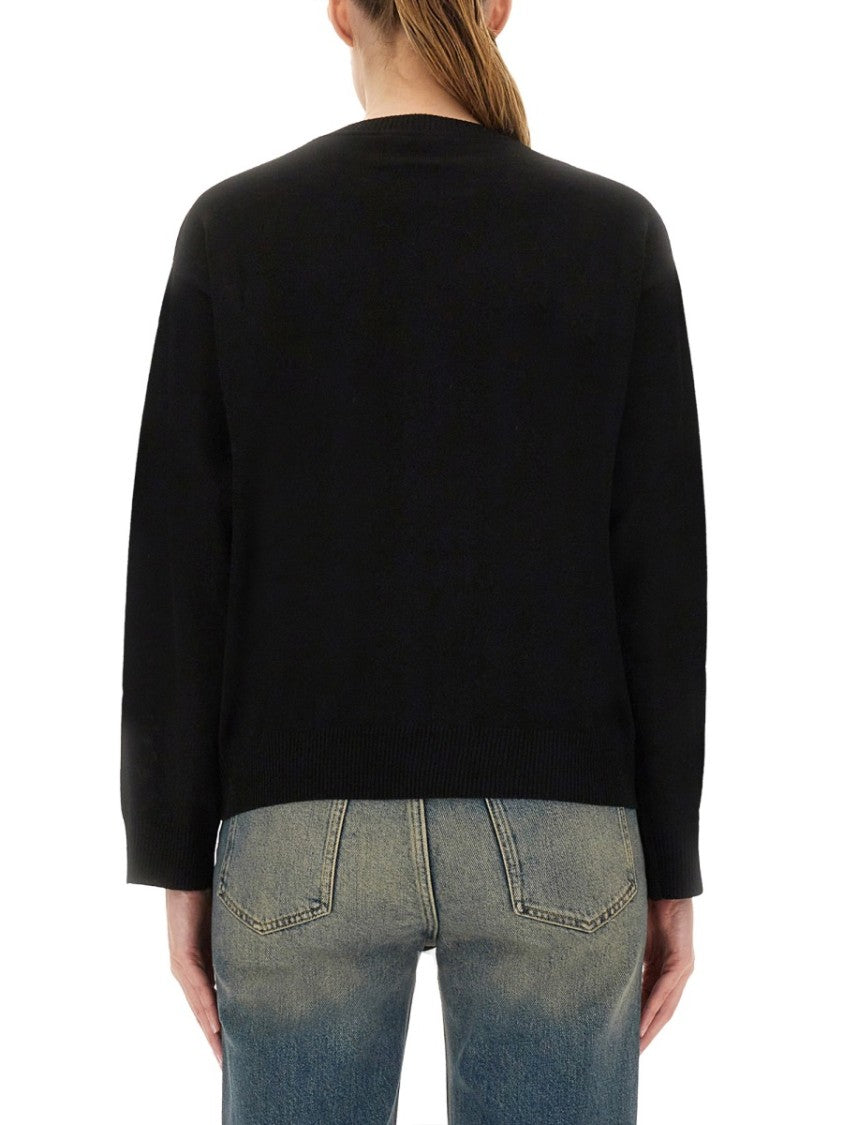 Moschino Heart Graphic Knit Sweater With Crew Neckline
