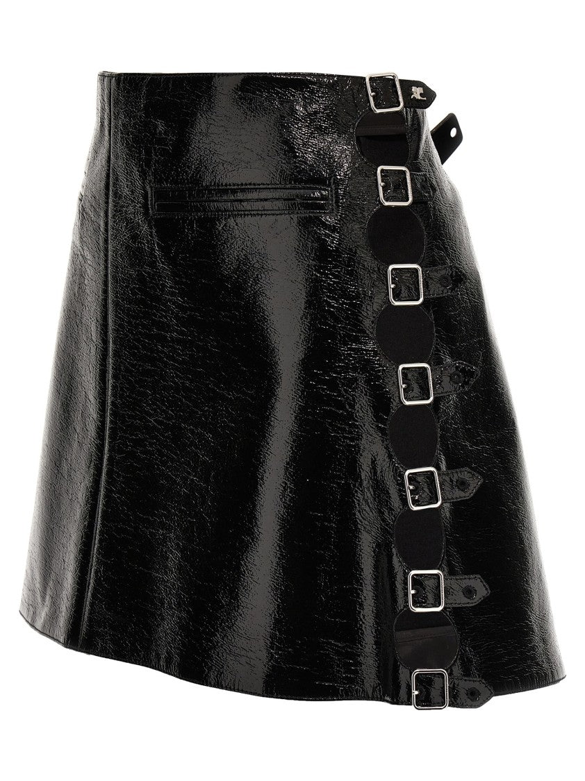 Courrèges Vinyl Mini Skirt With Flared Silhouette
