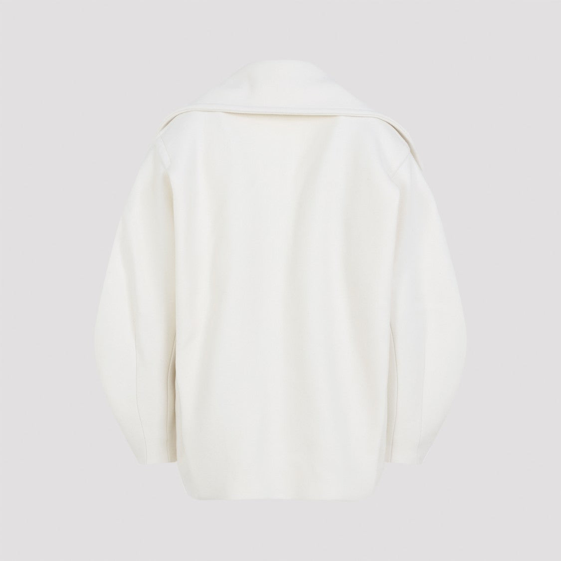 Jacquemus Le Caban Ovalo White Virgin Wool Coat