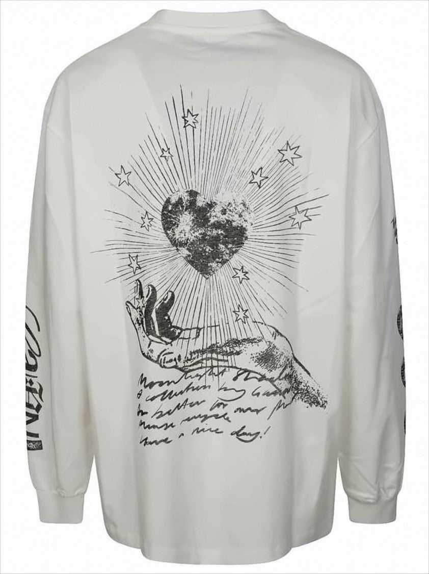 Ganni Relaxed Fit Long Sleeve Shirt With Mystical Graphic Prints