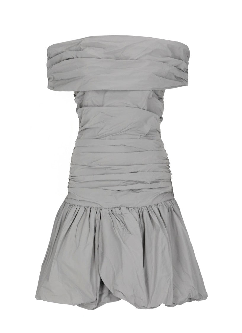 Rotate Draped Mini Dress With Rear Zip Closure