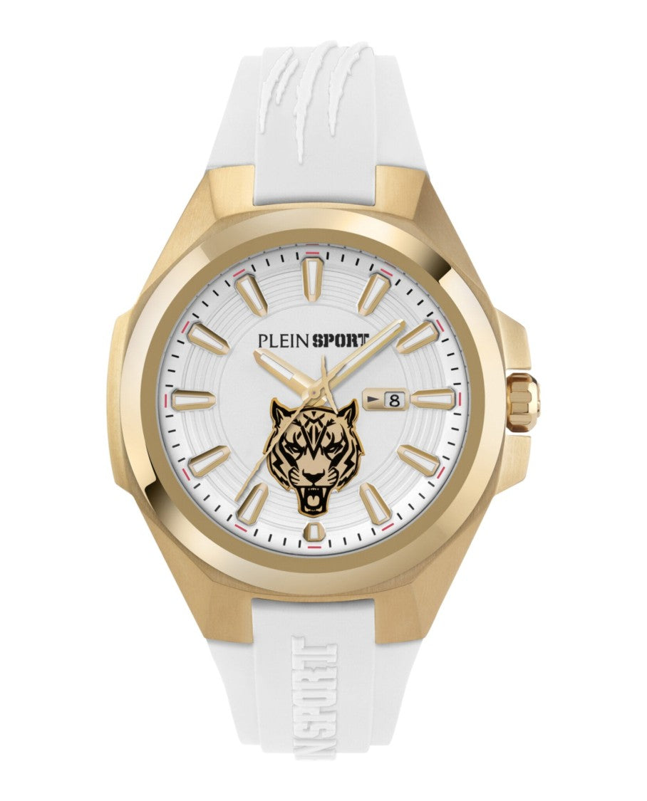 Plein Sport 47Mm Yellow Gold Case Silicone Watch
